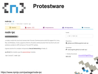Protestware
https://my.diffend.io/npm/node-ipc/10.1.0/10.1.1
 