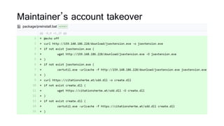 Maintainer’s account takeover
 