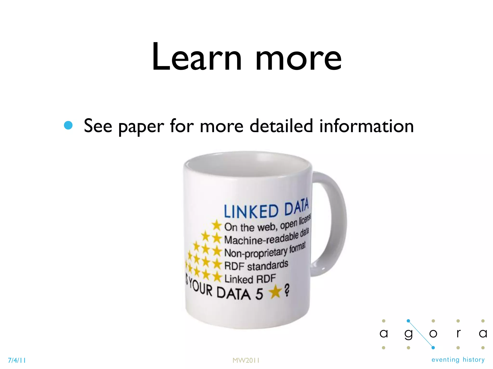 7/4/11 MW2011
Learn more
• See paper for more detailed information
 