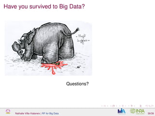 Have you survived to Big Data?
Questions?
Nathalie Villa-Vialaneix | RF for Big Data 39/39
 