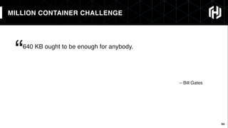 54
MILLION CONTAINER CHALLENGE
54
– Bill Gates
640 KB ought to be enough for anybody.
“
 