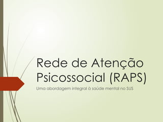 Sus E Raps Slides sobre a oficina 2 do que é Raps. É como funciona. | PPTX