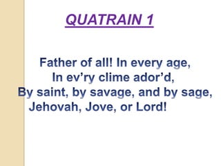 QUATRAIN 1
 