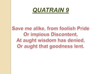 QUATRAIN 9
 