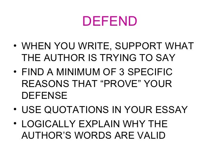 how to defend your essay