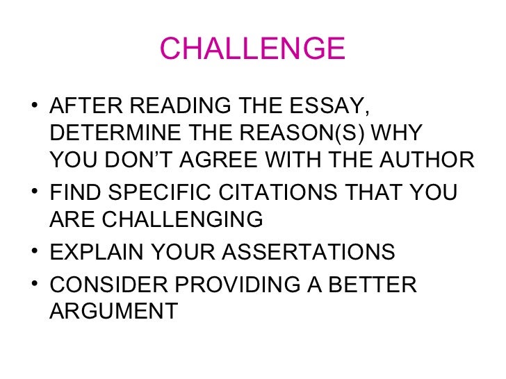 Defend challenge qualify essay