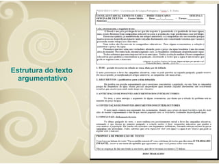 Estrutura do texto
argumentativo

 