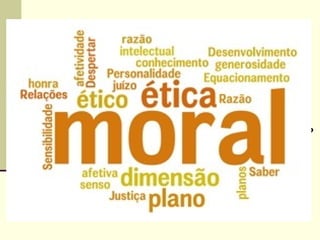A ética cria a moral? (estabelece os valores de certa comunidade)
Há uma moral universal para todos os humanos?
Qual a essência da moral?
Qual a sua origem?
Quais as condições objetivas e subjetivas do ato moral?
Quais as fontes da avaliação moral?
Qual a natureza e a função dos juízos morais?
Quais os critérios de justificação destes juízos?
Qual é o princípio que rege a mudança e a sucessão de
diferentes sistemas morais?
Como assimilamos a moral?
Questões filosóficasQuestões filosóficas
(a Ética como objeto da Filosofia)(a Ética como objeto da Filosofia)
 