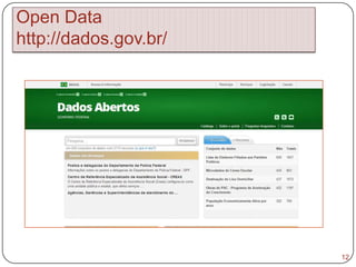 Open Data
http://dados.gov.br/
12
 