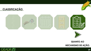 09
CLASSIFICAÇÃO
QUANTO AO
MECANISMO DE AÇÃO.
 