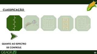05
CLASSIFICAÇÃO
QUANTO AO ESPECTRO
DE CONTROLE;
 
