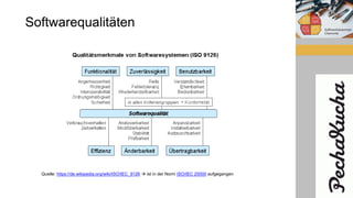 Quelle: https://de.wikipedia.org/wiki/ISO/IEC_9126  ist in der Norm ISO/IEC 25000 aufgegangen
Softwarequalitäten
 