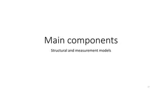 Main components
17
Structural and measurement models
 