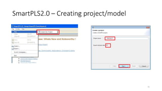 SmartPLS2.0 – Creating project/model
31
 