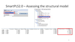 SmartPLS2.0 – Assessing the structural model
84
 