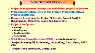 Pm Control Key Topic Slides pm review | PPT