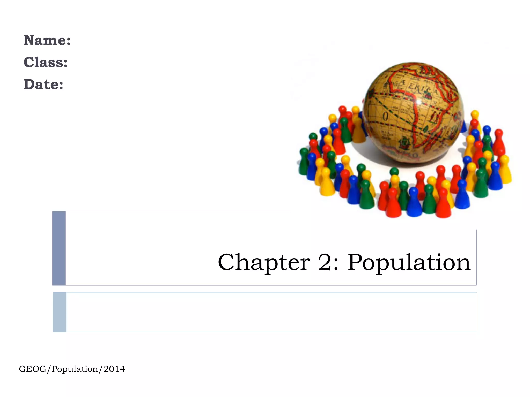 Chapter 2: Population
Name:
Class:
Date:
GEOG/Population/2014
 