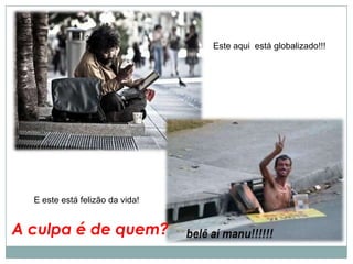 ÊXODO RURALA falta de emprego no campo devido a mecanização agrícola, causou intenso processo de imigração para os grandes centros urbanos industriais.A culpa é de quem?