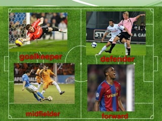 goalkeeper    defender




 midfielder   forward
 