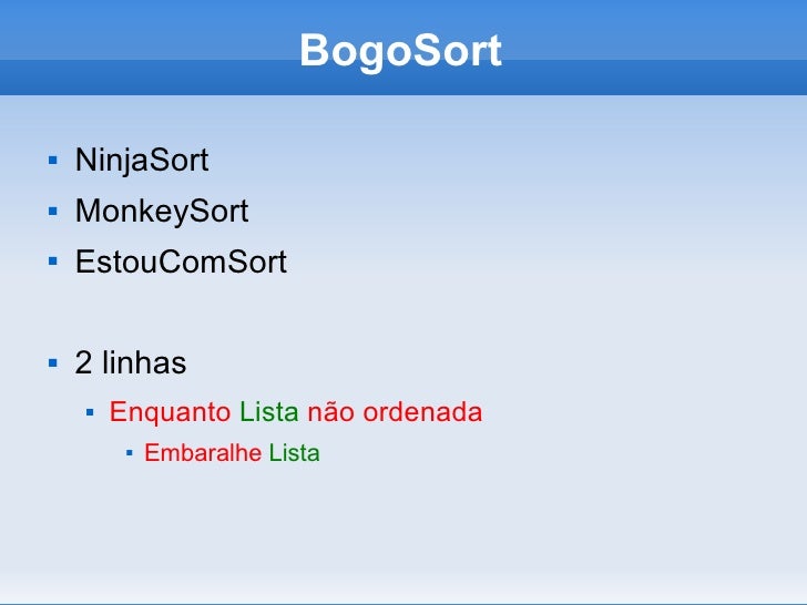 Análise do BogoSort