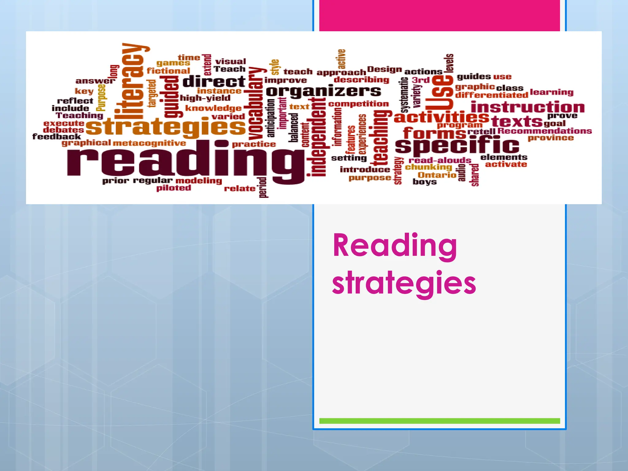 Reading
strategies
 