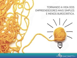 TORNANDO A VIDA DOS
EMPREENDEDORES MAIS SIMPLES
E MENOS BUROCRÁTICA.
 