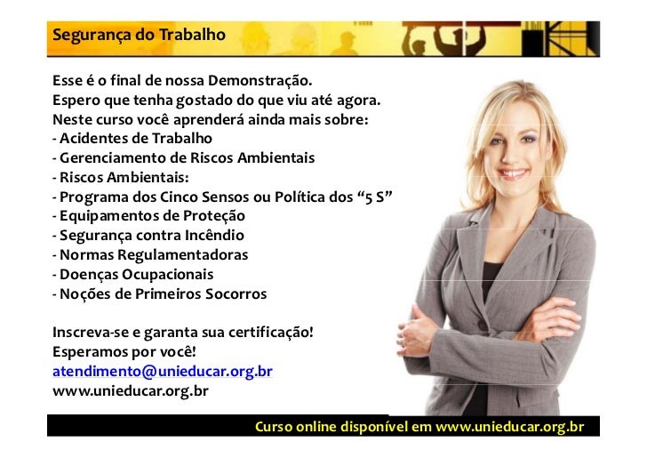 Curso online seguranca do trabalho