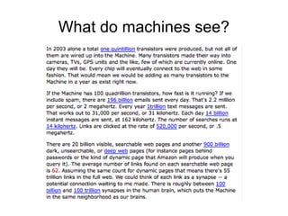 What do machines see?
 