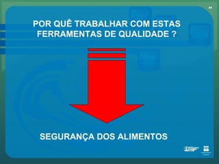 POR QUÊ TRABALHAR COM ESTAS FERRAMENTAS DE QUALIDADE ? SEGURANÇA DOS ALIMENTOS 