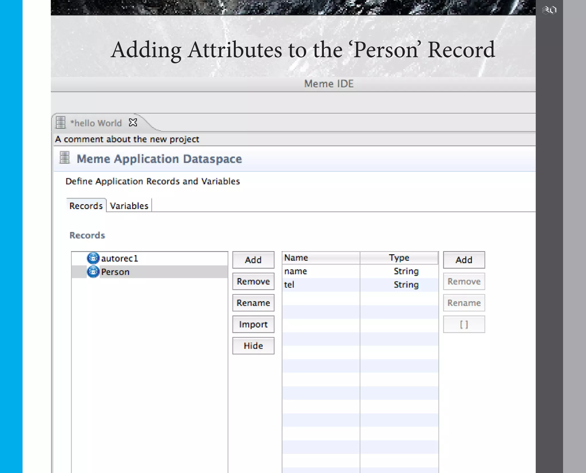 20



Adding Attributes to the ‘Person’ Record
 