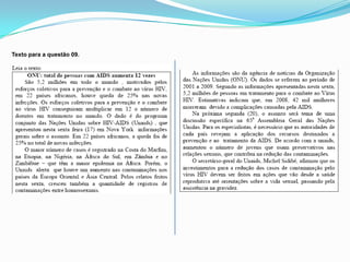 Texto para a questão 09.
 