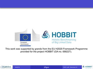 SAVETA SPgen ISWC 2018 – Monterey CASAVETA SPgen ISWC 2018 – Monterey CA
This work was supported by grands from the EU H2020 Framework Programme
provided for the project HOBBIT (GA no. 688227).
 