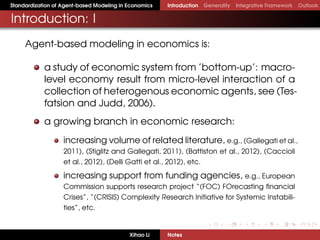 Slides: Standardization of Agent-based Modeling in Economics | PDF