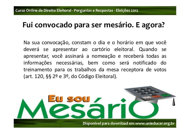 Como Saber Se Fui Convocado Para Ser Mesario