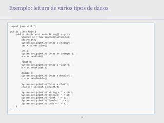 Entrada de Dados em Java: Uso de String e Scanner para Leitura de Dados ...