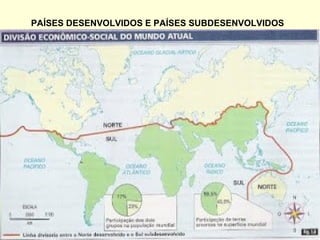 PAÍSES DESENVOLVIDOS E PAÍSES SUBDESENVOLVIDOS
 