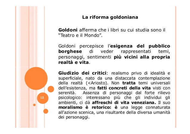 In Cosa Consiste La Riforma Del Teatro Di Goldoni