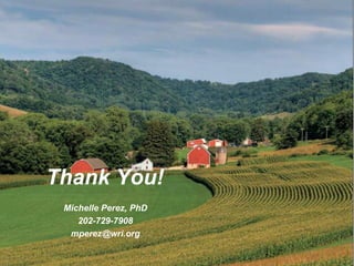 Thank You!
Michelle Perez, PhD
202-729-7908
mperez@wri.org
 