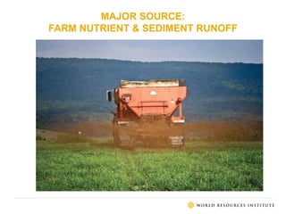 MAJOR SOURCE:
FARM NUTRIENT & SEDIMENT RUNOFF
 