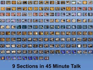 9 Sections in 45 Minute Talk
 