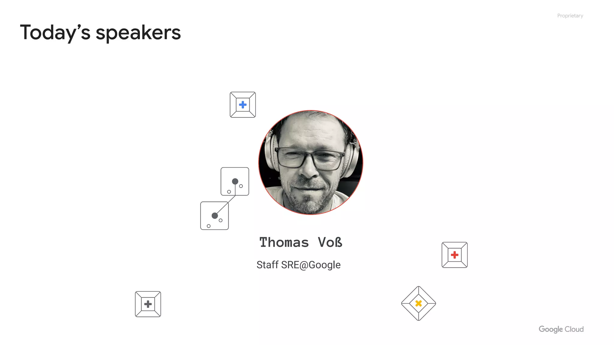 Proprietary
Today’s speakers
Thomas Voß
Staff SRE@Google
 