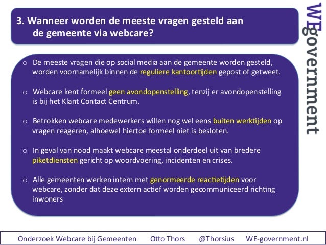 Wat zijn de kosten en baten van webcare bij gemeenten?