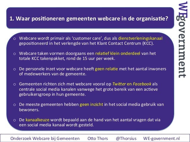 Wat zijn de kosten en baten van webcare bij gemeenten?