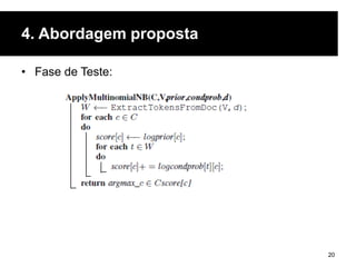 4. Abordagem proposta
• Fase de Teste:
20
 
