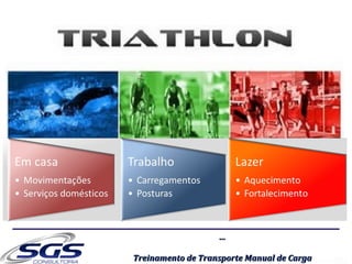 ......
Treinamento de Transporte Manual de CargaTreinamento de Transporte Manual de Carga
 