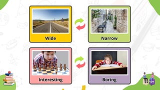 Wide
Wide Narrow
Narrow
Interesting
Interesting Boring
Boring
 