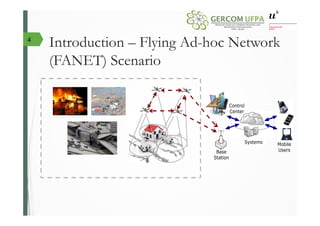 Introduction – Flying Ad-hoc Network
(FANET) Scenario
Systems Mobile
UsersBase
Station
Control
Center
4
 