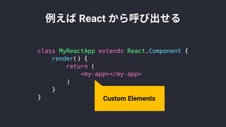 React
Custom Elements
 