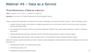 Webinar #6 – Data as a Service
20
 