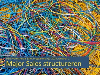 USG	
  Professionals	
  Sales	
  Programma	
  Q1-­‐2014,	
  webinar	
  1	
  

Major	
  Sales	
  structureren	
  
USG	
  Major	
  Sale	
  Program	
  201401	
  -­‐	
  Crowdale.com	
  

 